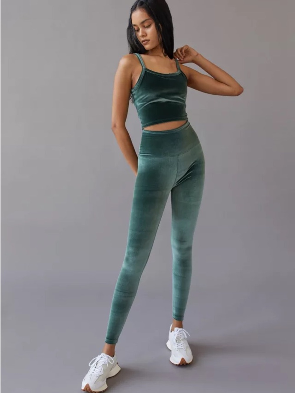 Beyond Yoga High-Waist Velvet Leggings — Green